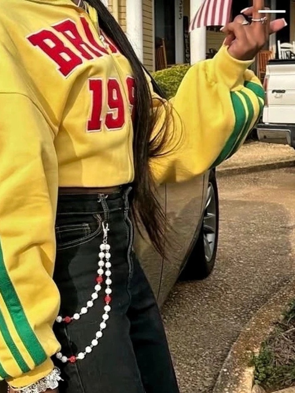 SUMWON Bronx 1990 Print Track Jacket Yellow & Green